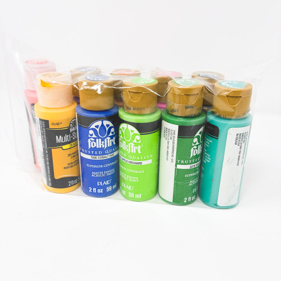 10 pc Plaid Folk Art Acrylic Paint Bundle