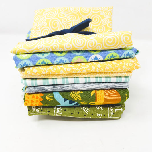 Yellows and Greens Fabric Bundle - Asst. Sizes