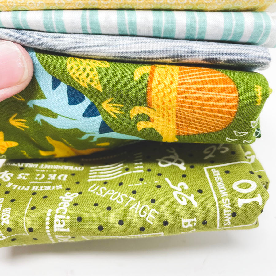 Yellows and Greens Fabric Bundle - Asst. Sizes