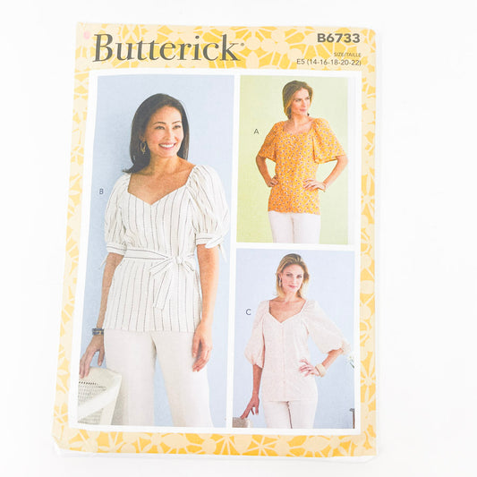 2020- Butterick- B6733- Tops- Size 14-22