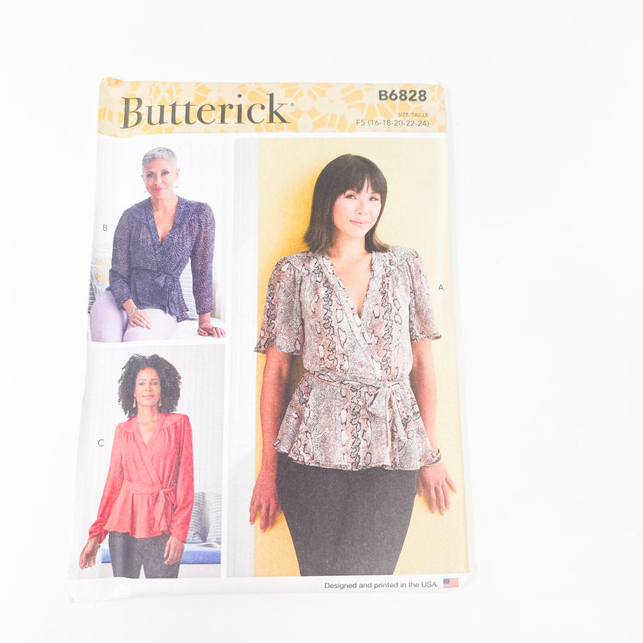 2021- Butterick- B6828- Tops- Size 16-24