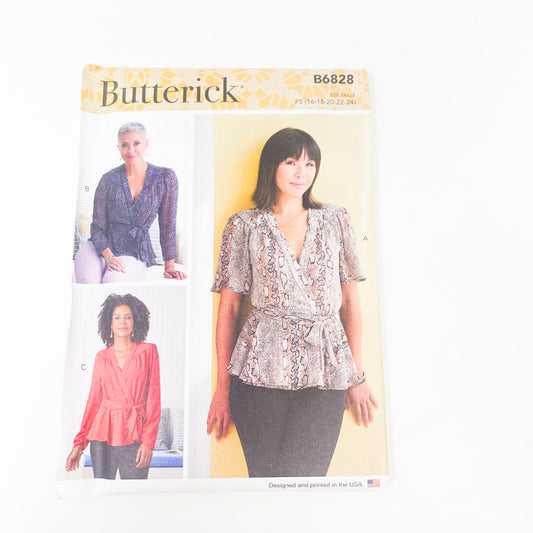 2021- Butterick- B6828- Tops- Size 16-24