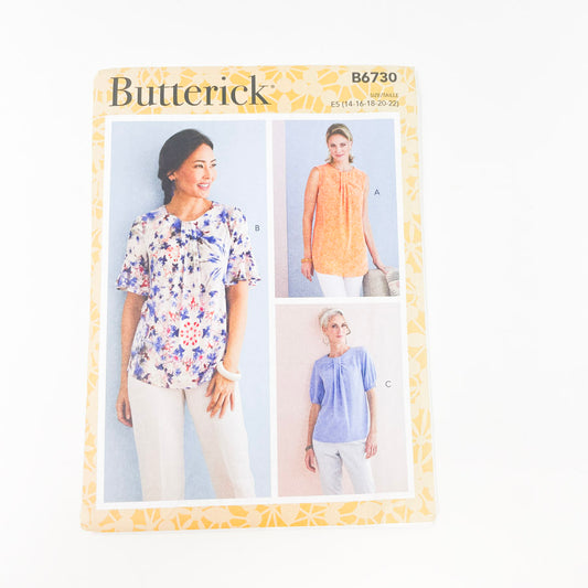 2020- Butterick-B6730- Tops- Size 14-22