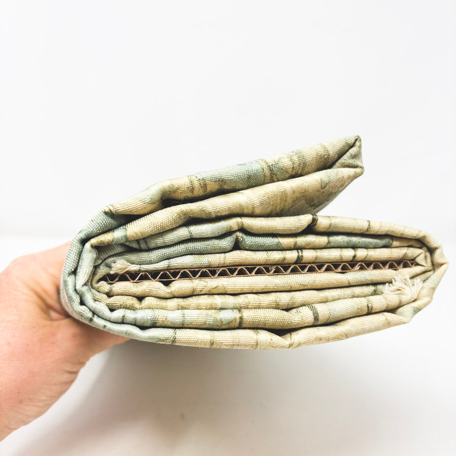 2 Yds x 58" Upholstery Weight Tan and Sage Fabric