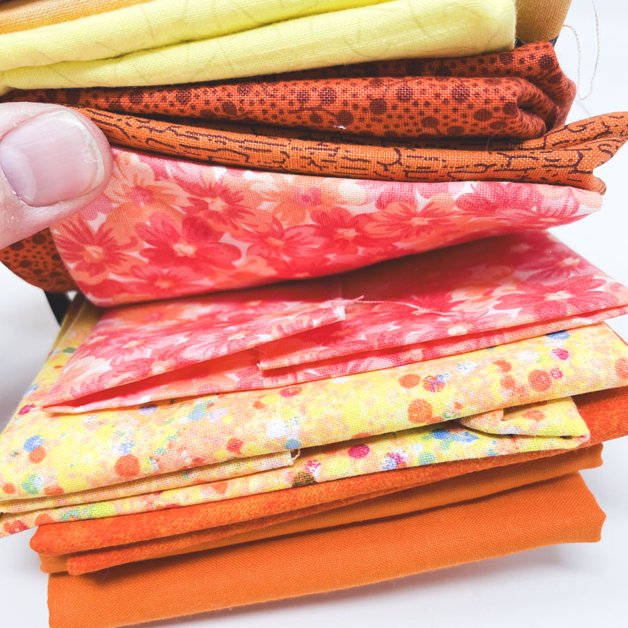 Bright Orange & Yellow Fabric Bundle - Asst. Sizes