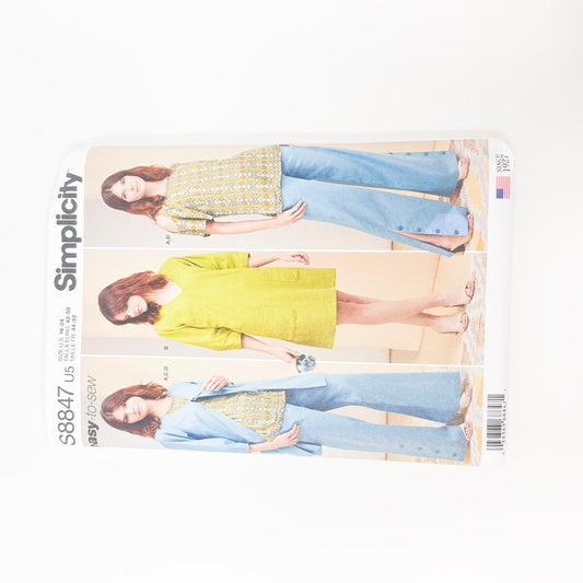 2019- Simplicity- S8847- Tunic, dress, or Jacket and Pants- Size 16-24