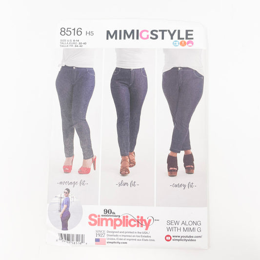 2017- Simplicity- 8516- Skinny Jeans- Size 6-14