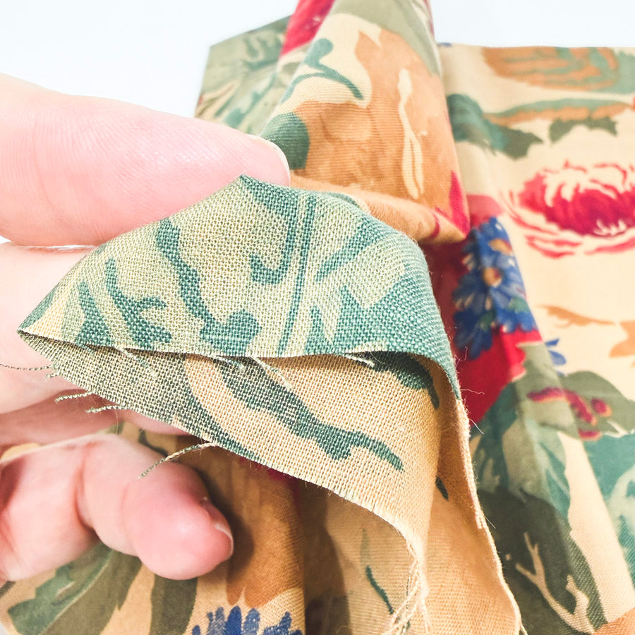 1 Yds x 41" Big Floral Taupe Cotton Fabric