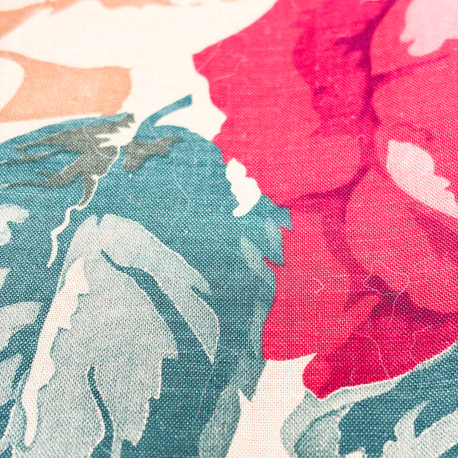 1 Yds x 41" Big Floral Taupe Cotton Fabric
