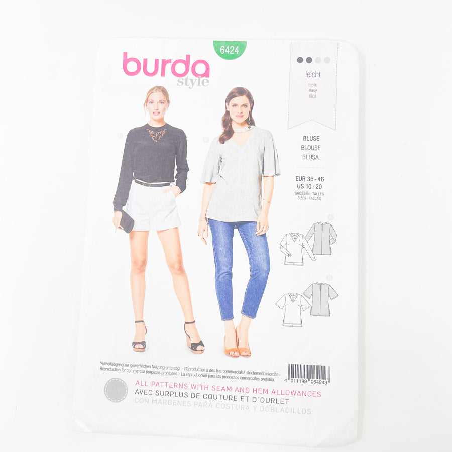 Burda Style- 6424- Blouse- Size 10-20