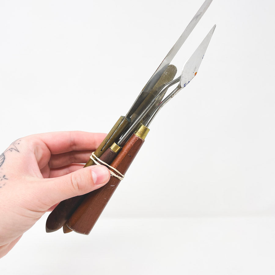 Wood Handle Palette Knife Bundle (4)