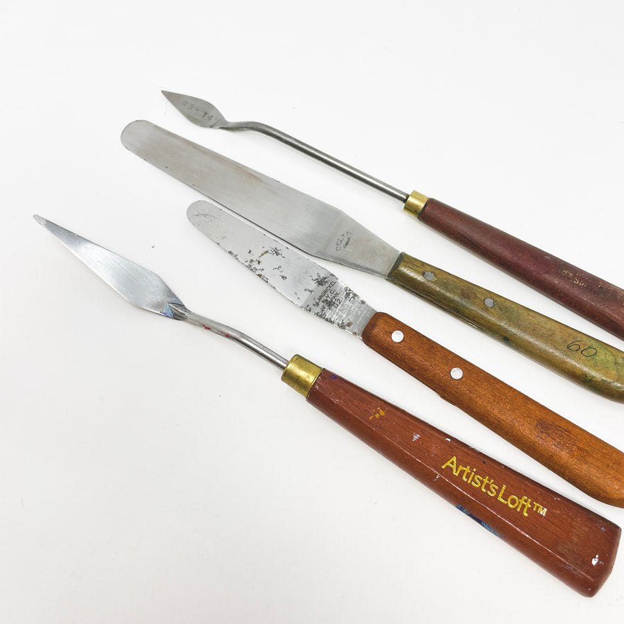 Wood Handle Palette Knife Bundle (4)
