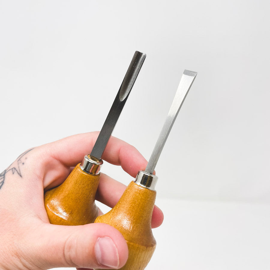 Set of Walnut Hallow Palm Chisels