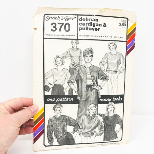 1985 - Stretch & Sew 370 Doman Cardigan and Pullover Pattern