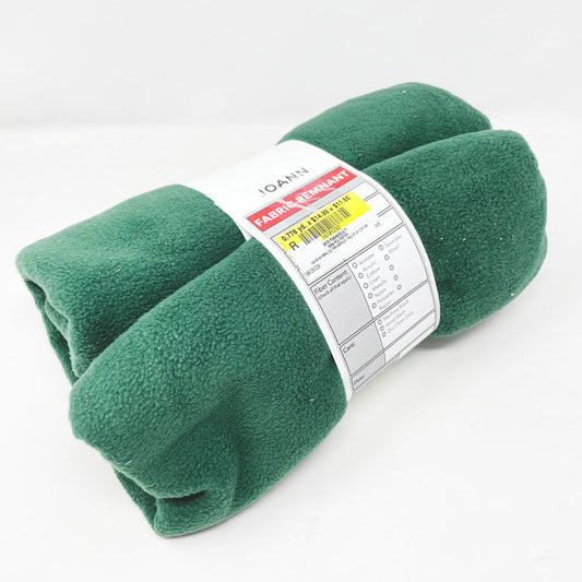 Green Fleece Fabric Yardage Remnant