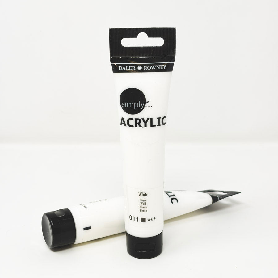 2.5 oz White Daler Rowney Acrylic Paint (1)