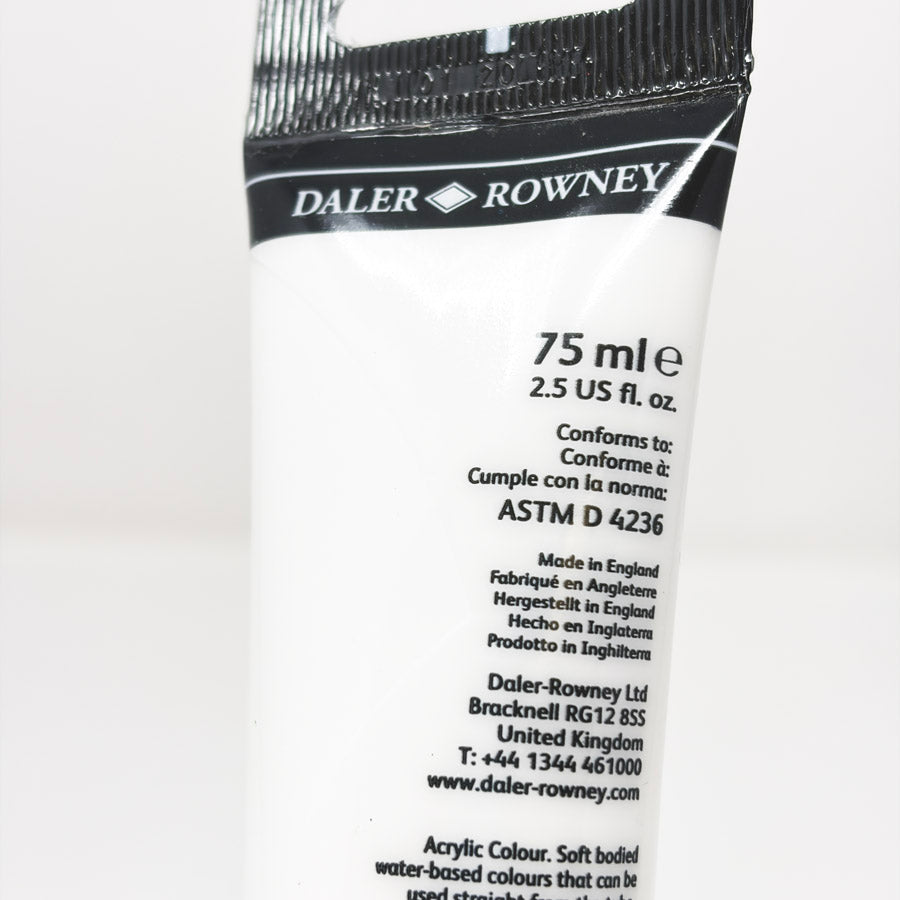 2.5 oz White Daler Rowney Acrylic Paint (1)