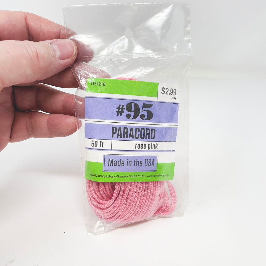 Rose Pink 50 ft Pack Parachute Cord