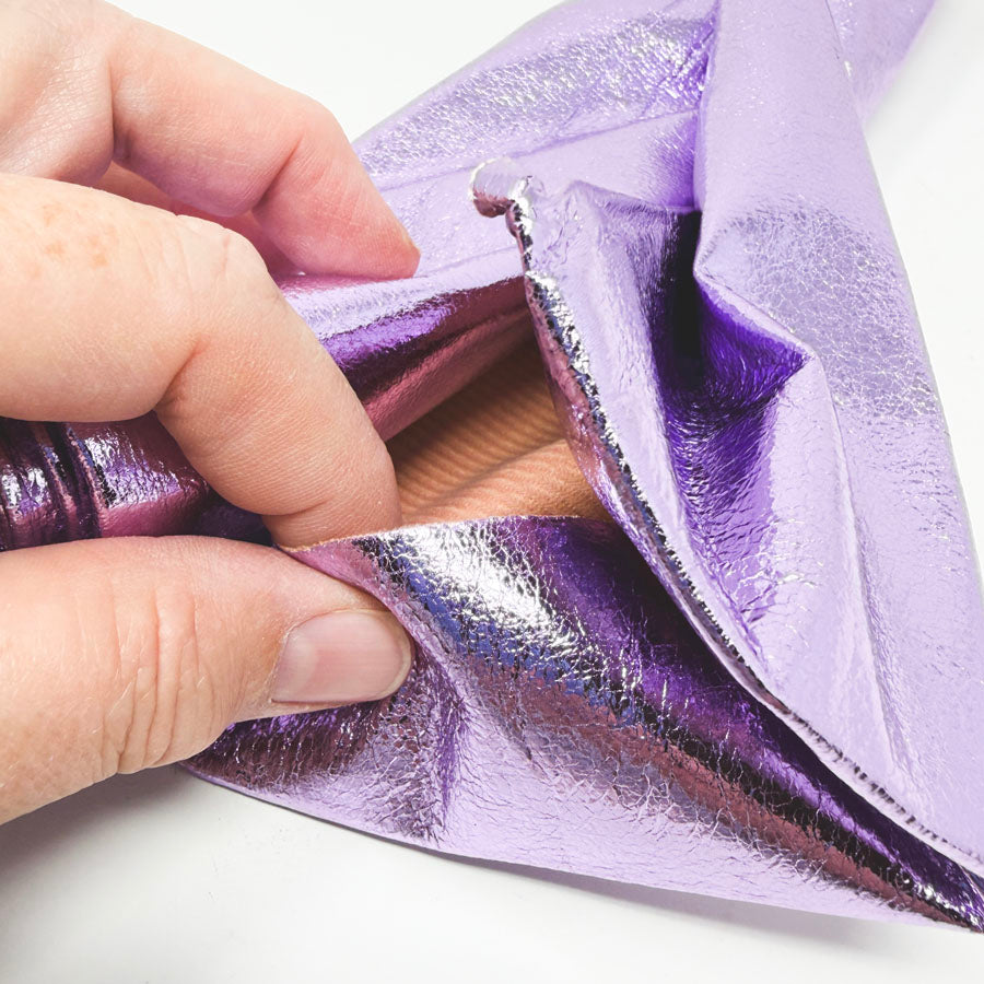 18" x 52" Purple Metallic Faux Leather