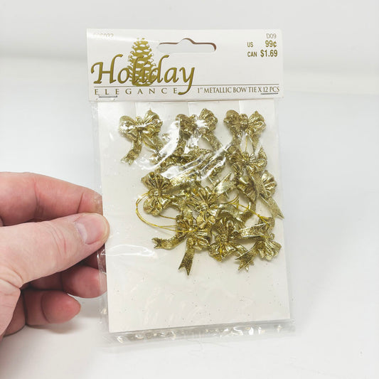 Holiday Metallic Gold Bows