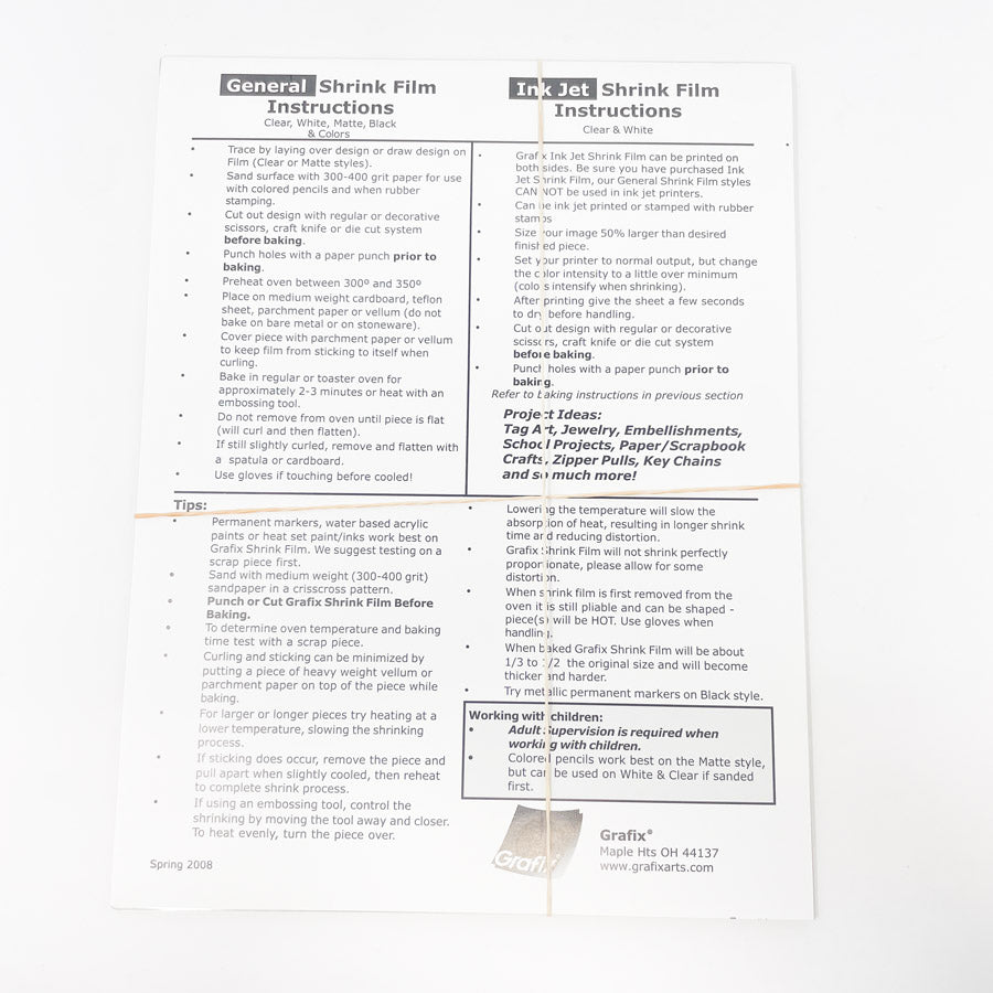 Grafix Clear Shrink Film - 4 Sheets