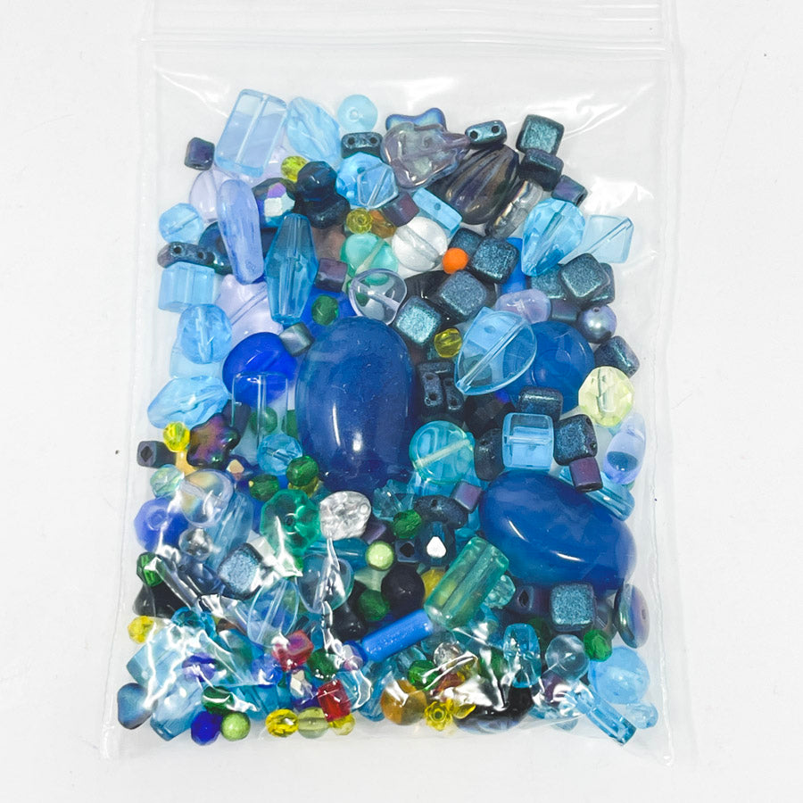 Beads--Blue Glass Assortment