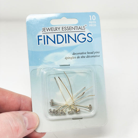 Silver Decorative Head Pins – Jewelry Essentials Findings