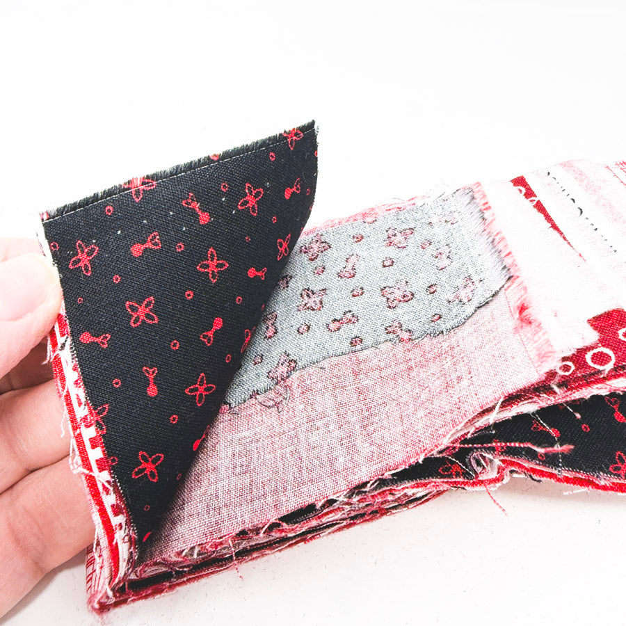 Rhapsody of Red Fabric Strips