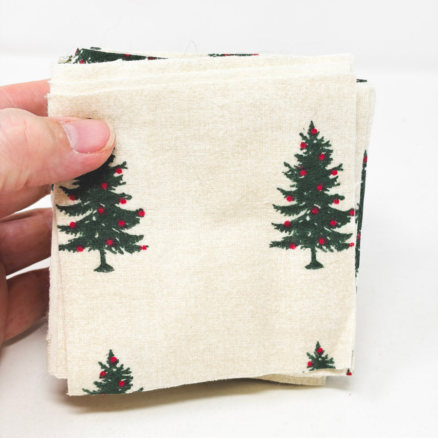 Rustic Pine Print Flannel – 4" Fabric Squares Bundle