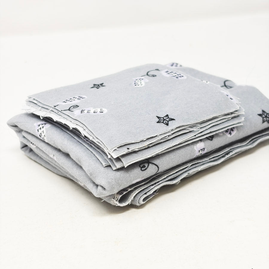 Gray Mitten Print Flannel Fabric Bundle