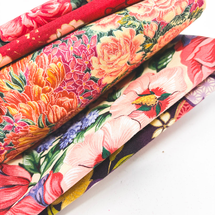 Red Flower Garden Fabric Bundle