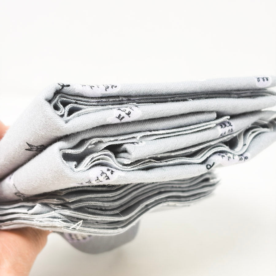 Gray Mitten Print Flannel Fabric Bundle