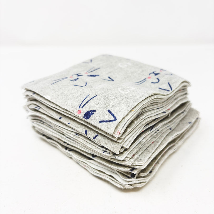 Winking Cat Print Flannel – 4" Fabric Squares Bundle