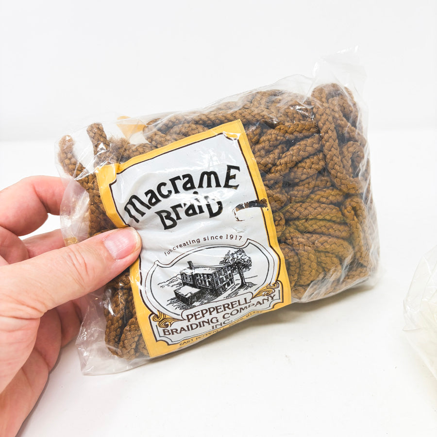 Vintage Brown Macrame Braid by Pepperell Braiding Company