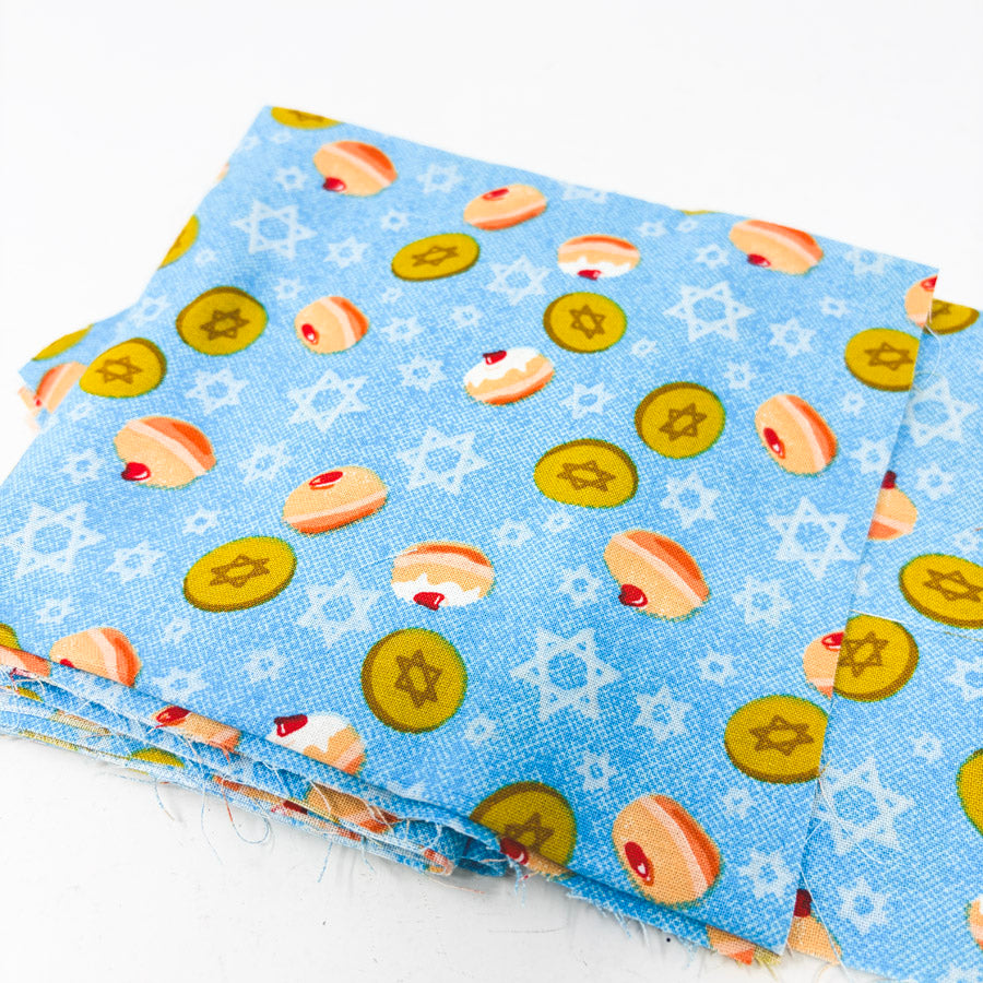 Hanukkah-Themed Holiday Print Fabric Bundle