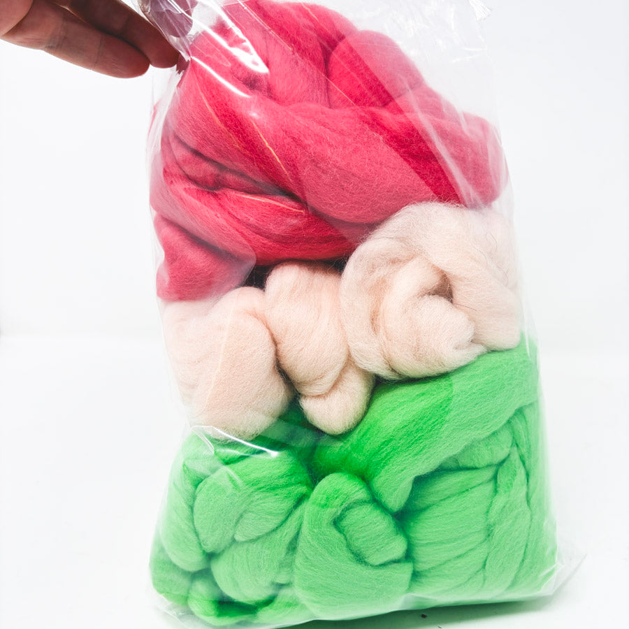 Spring Rose Solids Roving Bundle – 10.4 oz