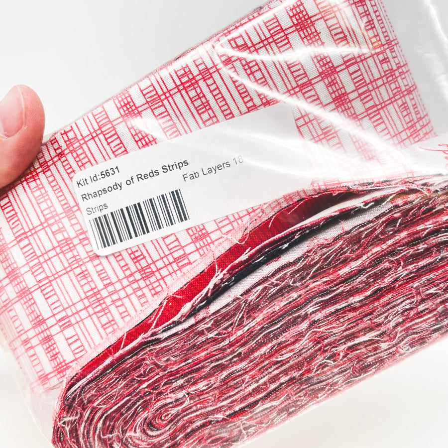 Rhapsody of Red Fabric Strips Bundle