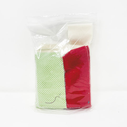 Green Polka Dot & Red Fabric Strip Bundle