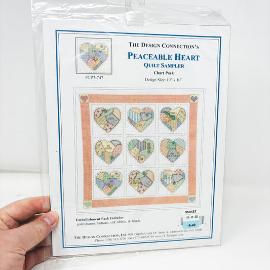 Peaceable Heart Quilt Sampler Cross Stitch Chart Pack
