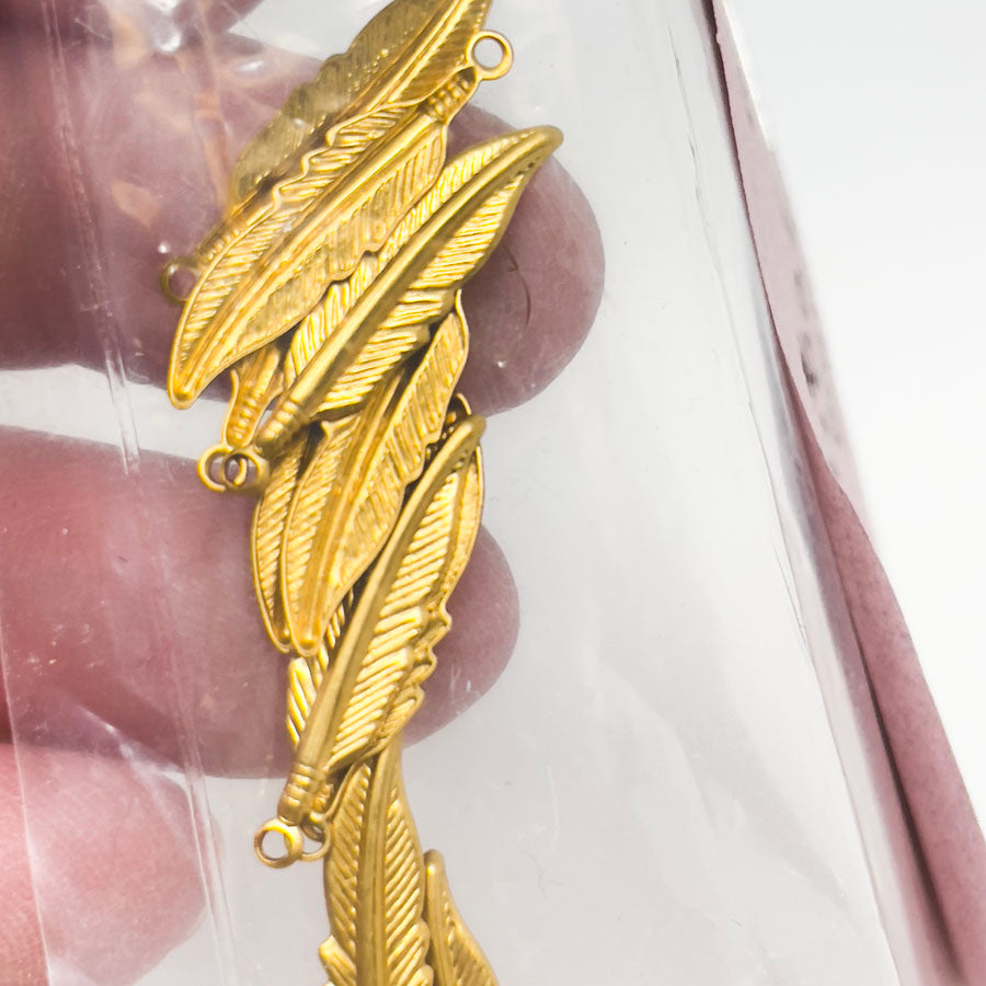 Gold Mini Feather Charms