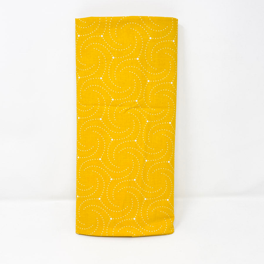 2 Yds x 44" Yellow Dots Cotton Fabric