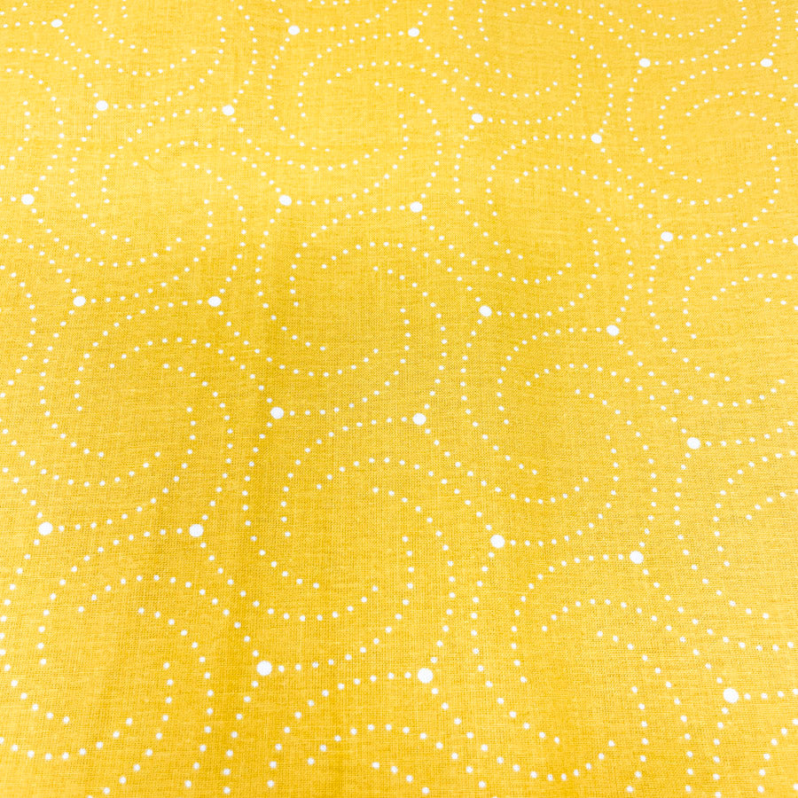 2 Yds x 44" Yellow Dots Cotton Fabric
