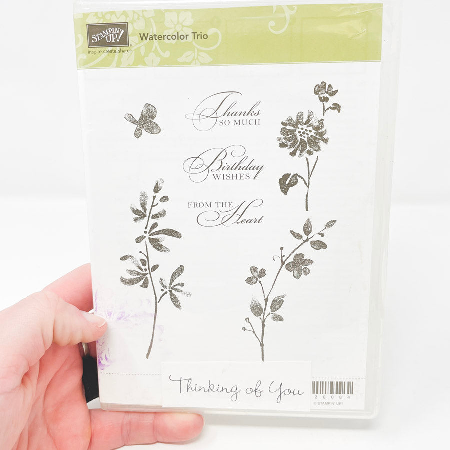 Stampin' Up Rubber Cling Stamp Set - Watercolor Trio