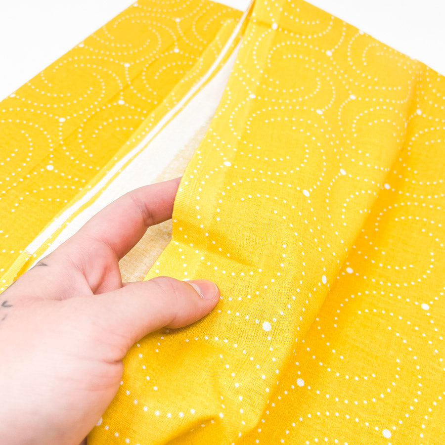 2 Yds x 44" Yellow Dots Cotton Fabric