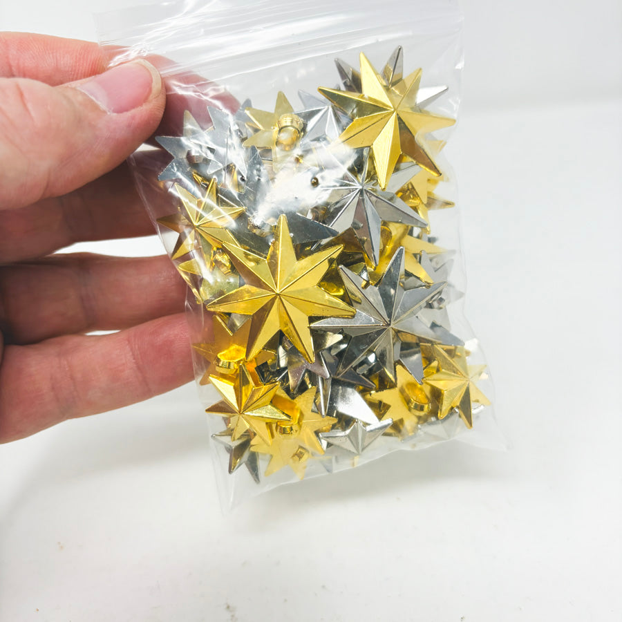Plastic Metallic Star-Shaped Shank Buttons