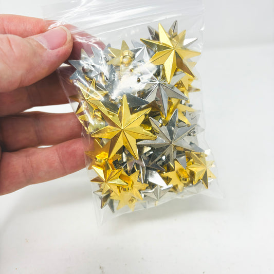 Plastic Metallic Star-Shaped Shank Buttons