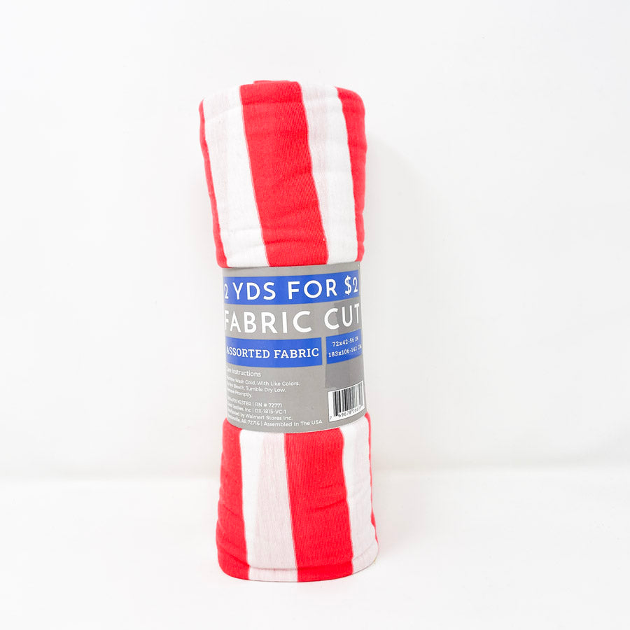 2 Yds Pink Stripe Polyester Jersey Fabric