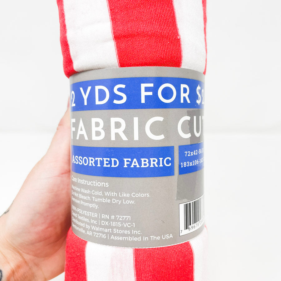 2 Yds Pink Stripe Polyester Jersey Fabric