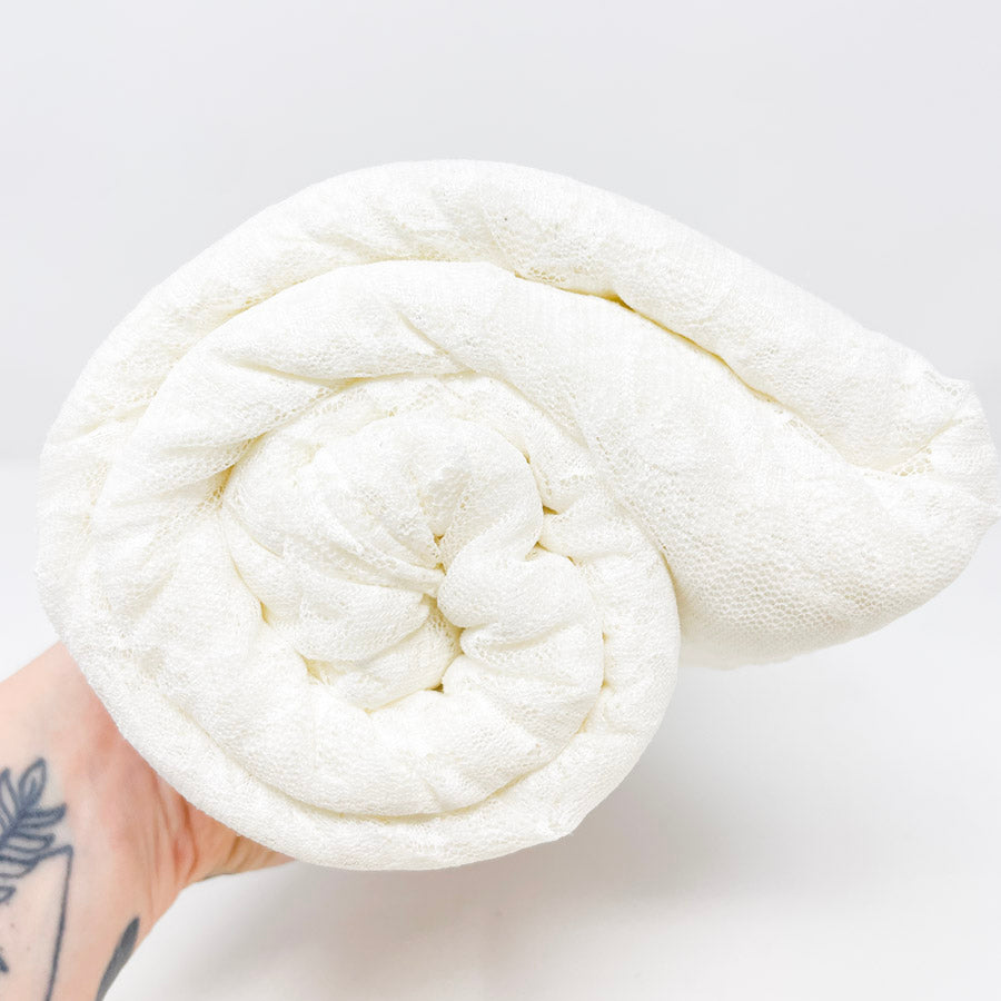 4 Yds White Polyester Lace Fabric