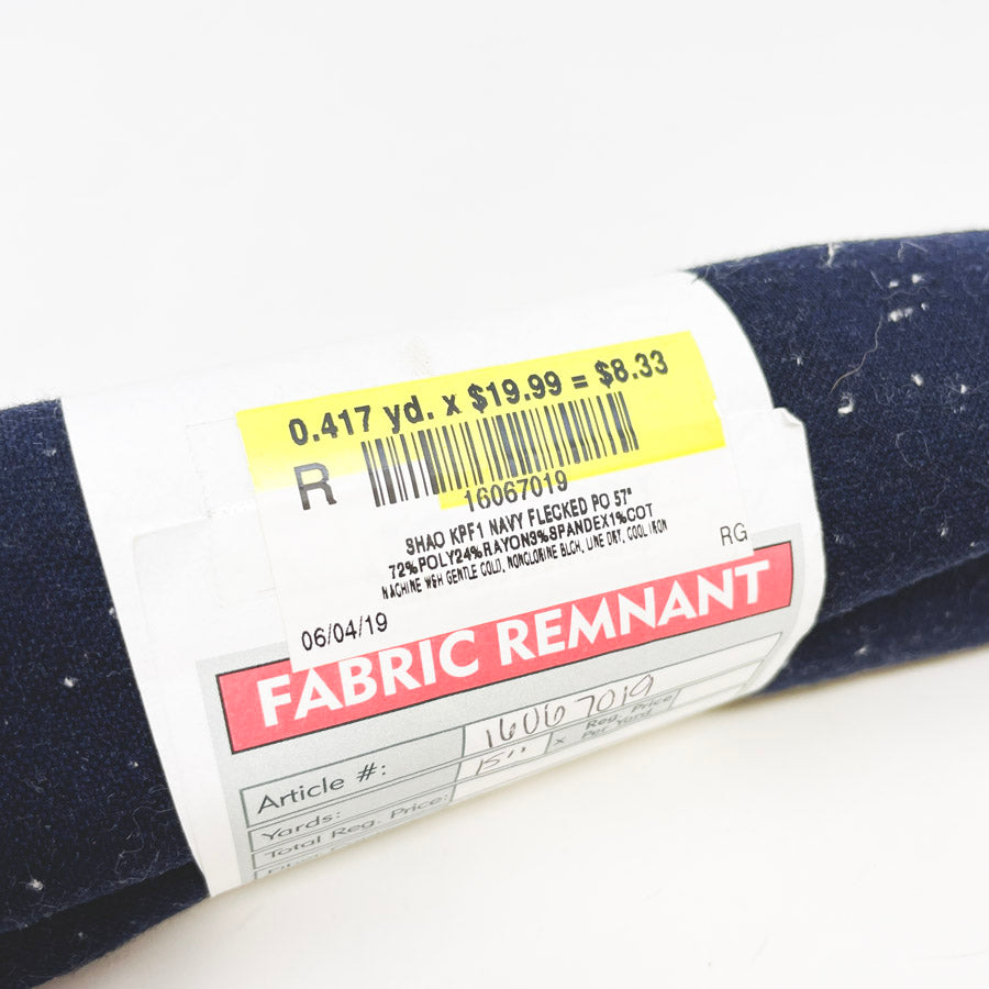 0.4 Yds Navy Flecked Jersey-like Fabric